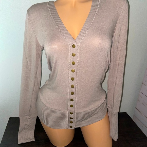 Button Front Sexy Long Sleeve Cardigan - Picture 2 of 5
